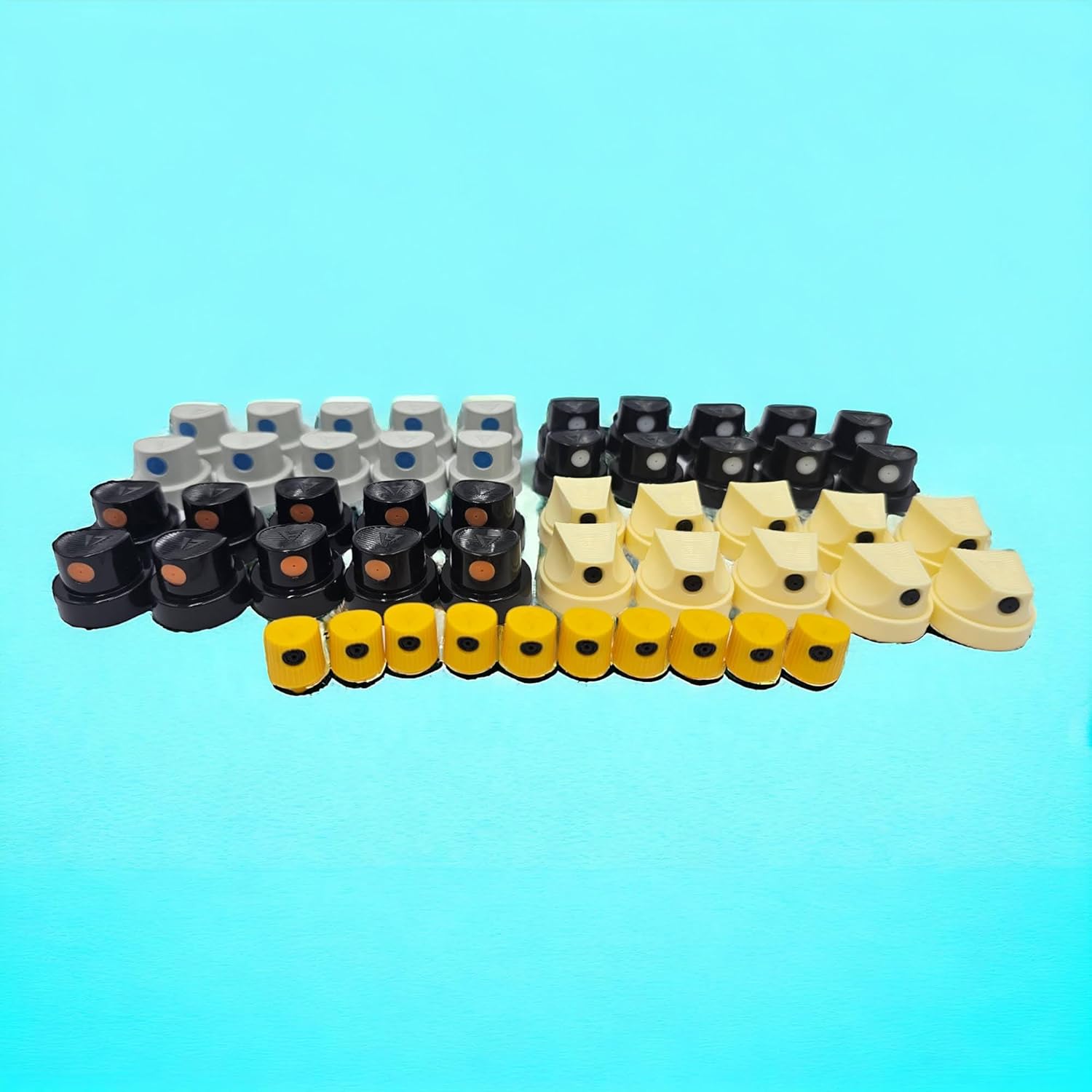 Skinny Cap Sampler, 20 or 50 Pack, Spray Paint Tips for Graffiti and Street Art Professional Quality. Fits Female cans Such as Mon