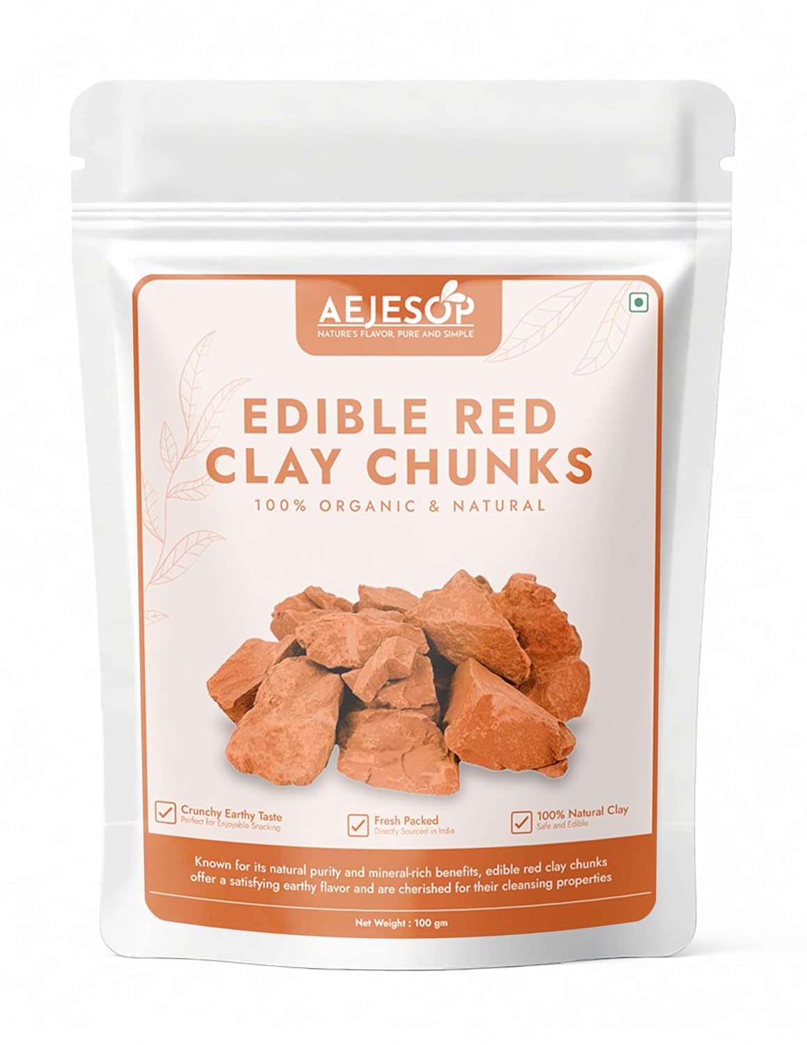 AEJESOP Red Clay, Edible Clay Chunks, Natural for Eating (Food), 3.5oz(100g)