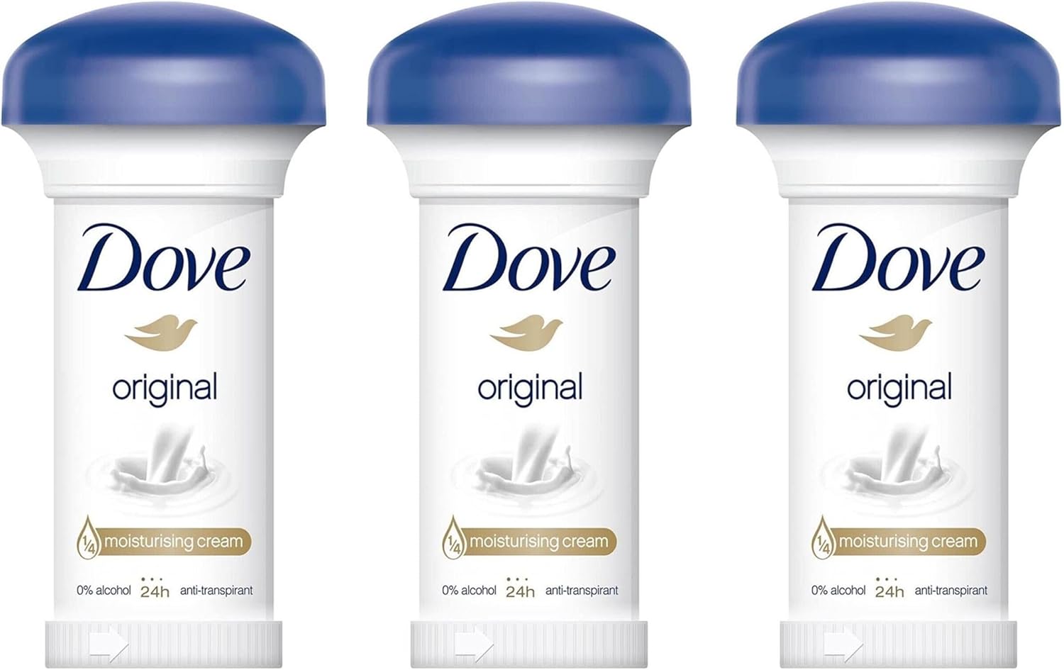 Dove Original Moisturising Cream Deodorant 50ml (3 Pack)