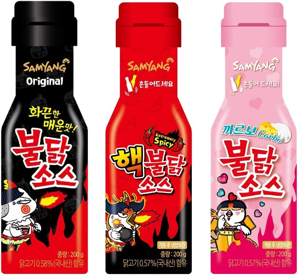 [Samyang] Carbo Bulldark Spicy Chicken Roasted Sauce + Bulldark Spicy Chicken Roasted Sauce + Hack Bulldark Spicy Chicken Roasted Sauce 3 Sets/Fire Noodle Challenge (Overseas Direct Shipment)