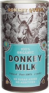 Donkey Queen Milk Powder, 180g, 100% Organic and Sweet Taste Without Added Sugar, Vitamins, Minerals, Immune Booster, Freeze-Dried, No Preservatives, No Additives