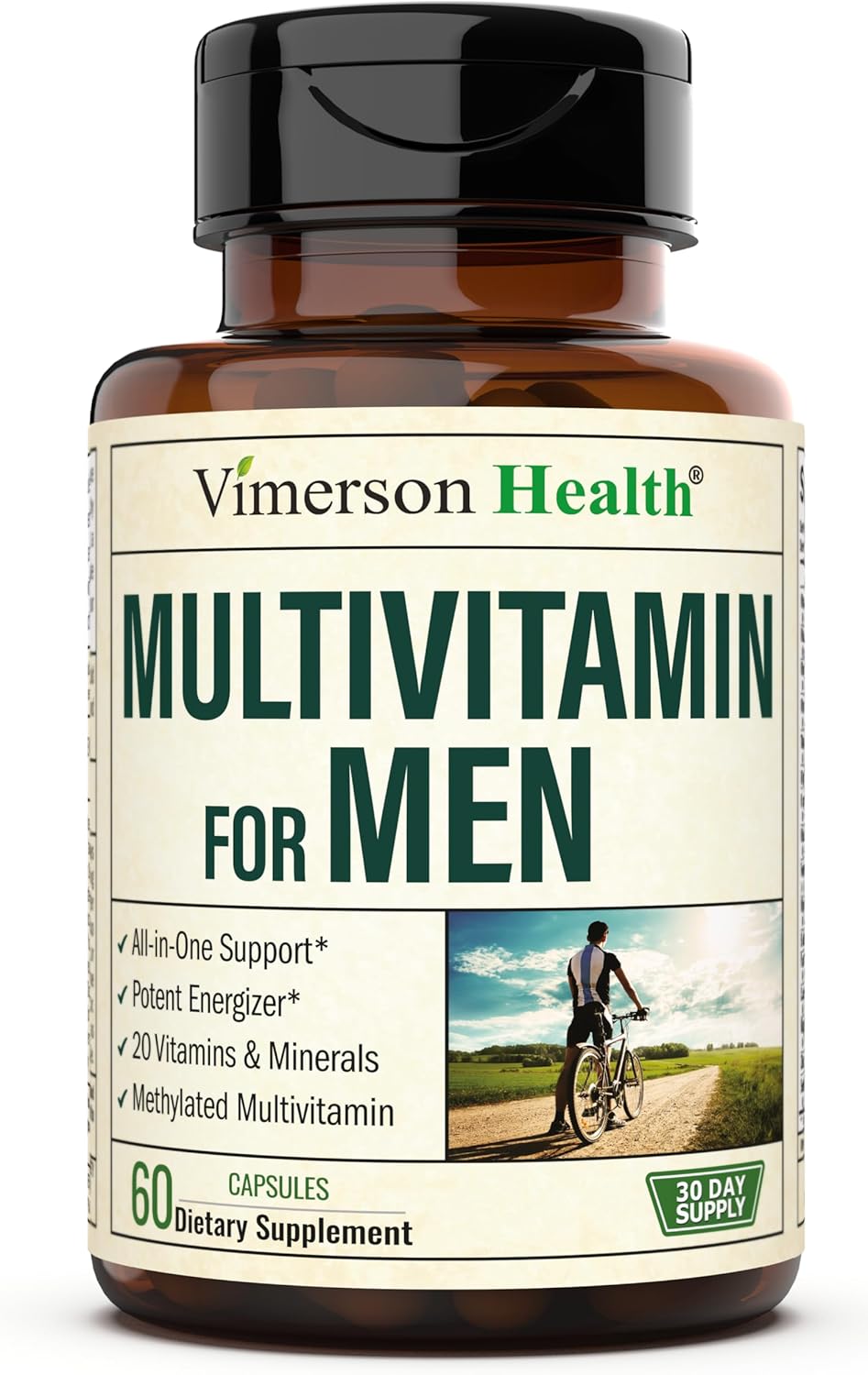 Multivitamin for Men – Essential Mens Multivitamins & Multiminerals Capsules with Vitamin B12, A, D, C, Zinc, Magnesium & More for Total Body Wellness – 20+ Key Nutrients & Vitamins for Men – 60 count