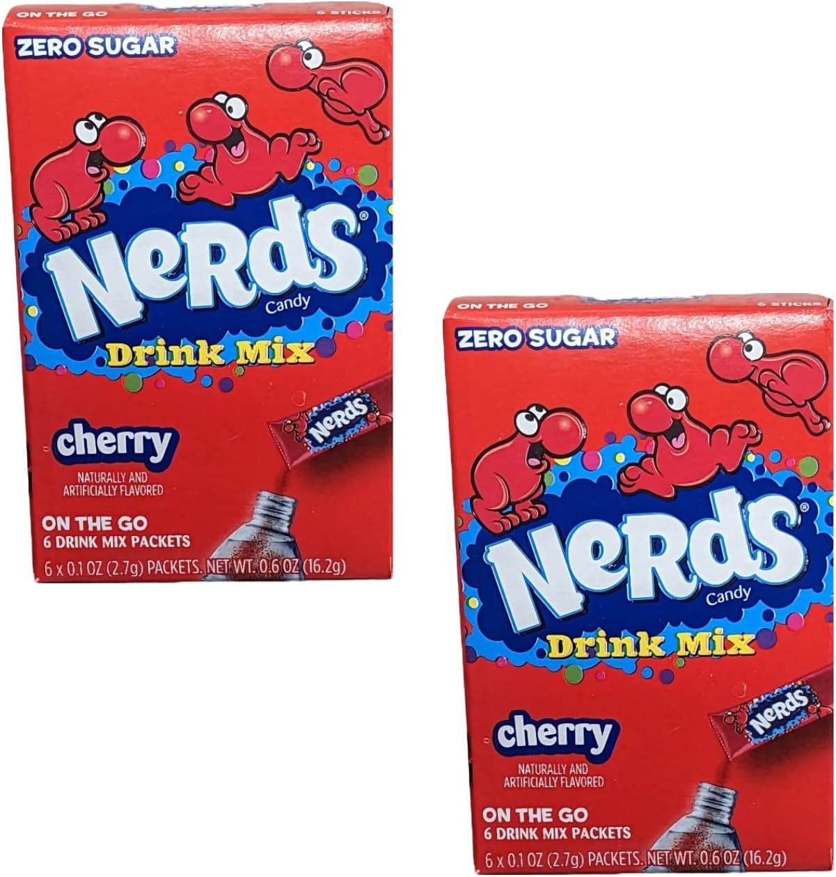 Nerds Zero Sugar Cherry Drink Mix, 1 packet x 6 sachets,16g/0.6 oz. Box (Imported from Canada)