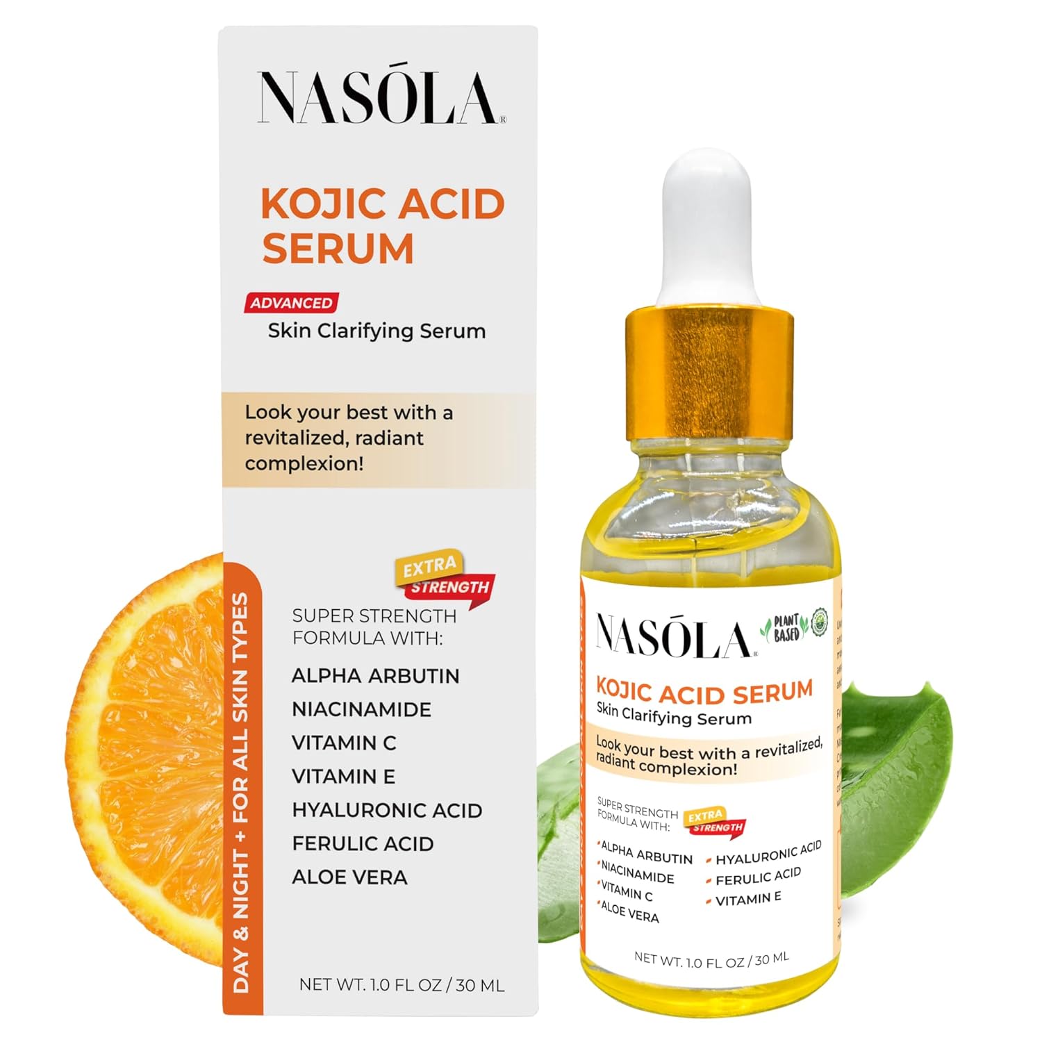 Kojic Acid Serum for Skin Clarifying, Complexion Revitalization Fade Cream with Alpha Arbutin, Vitamin C & E, & Niacinamide