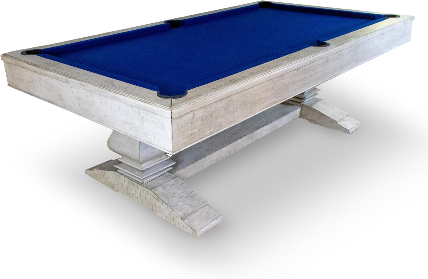 Hathaway Montecito 8ft Pool Table for Game Room – Billiard Table with Poly-Coated Non-Slate Playfield, Drop Pockets, Leg Levelers – Includes Cues, Pool Balls, Chalk, Triangle, Brush – Driftwood Finish