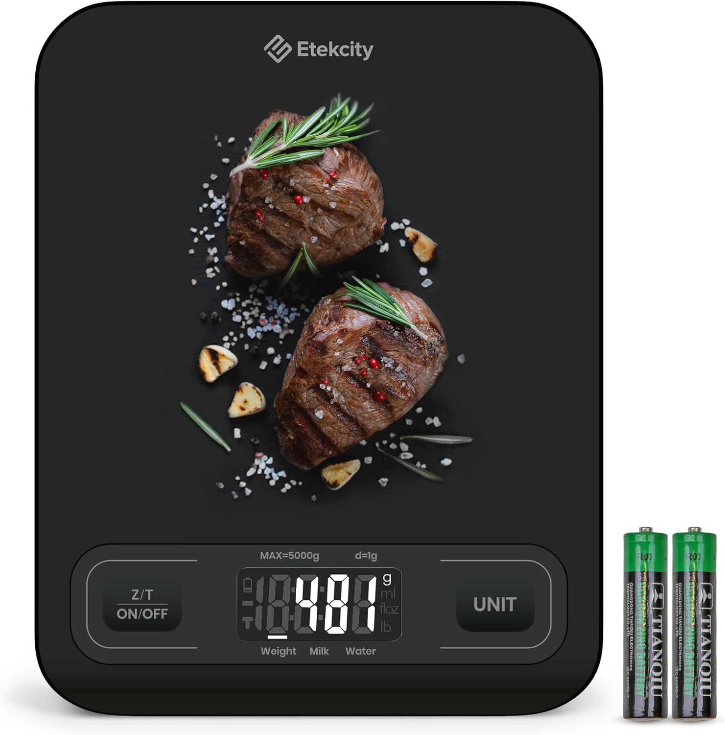 Etekcity Food Kitchen Scale, Digital Grams and Ounces, Medium | Tare function, ideal for baking, weight loss, keto, meal prep, packages, liquids and jewelry, Black