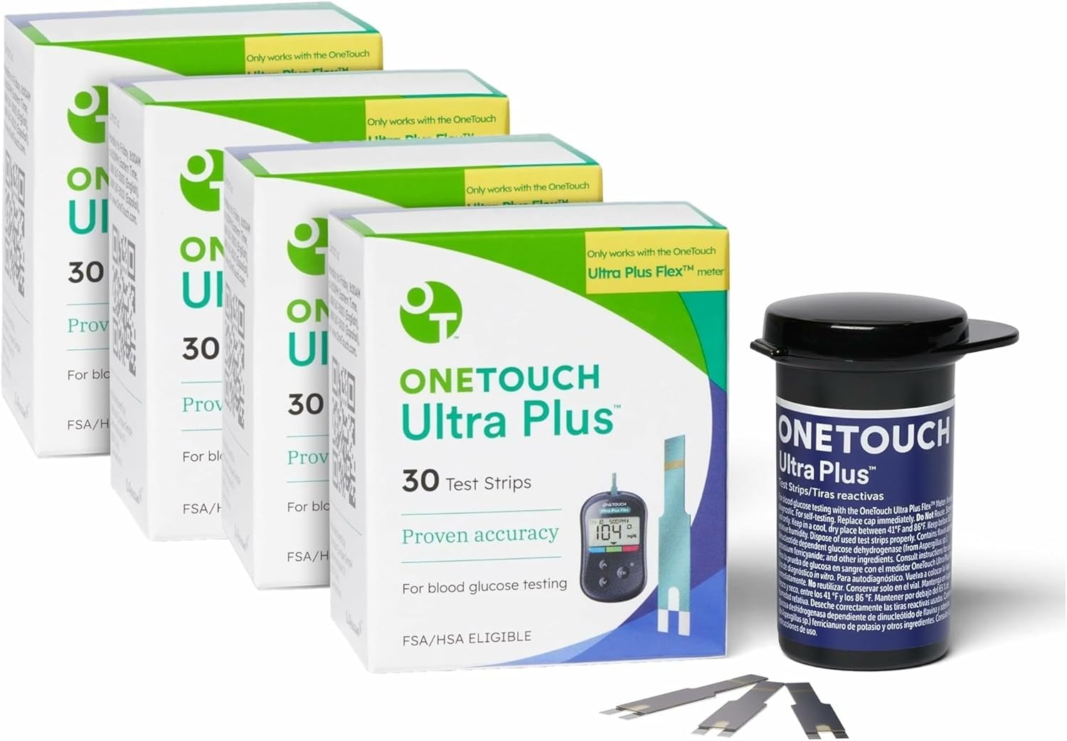 OneTouch Ultra Plus Diabetic Test Strips - 120 ct (Only Works with OneTouch Ultra Plus Flex Blood Sugar Meter)