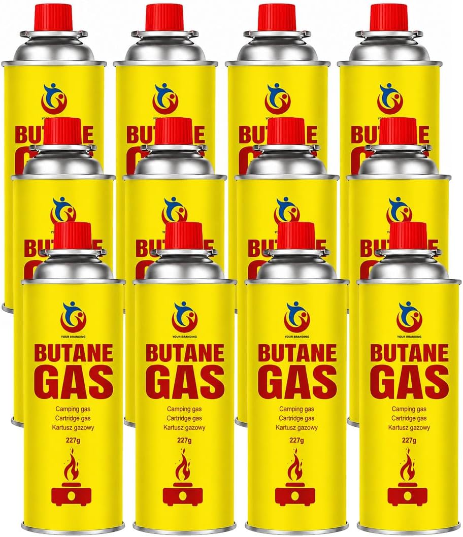 OptiProducts Butane Gas Canister 227g – Universal Fuel Cartridge for Camping Stove, BBQ Grill, Heater & Blow Torch – Safe, Lightweight Outdoor Cooking Gas Refill NEW