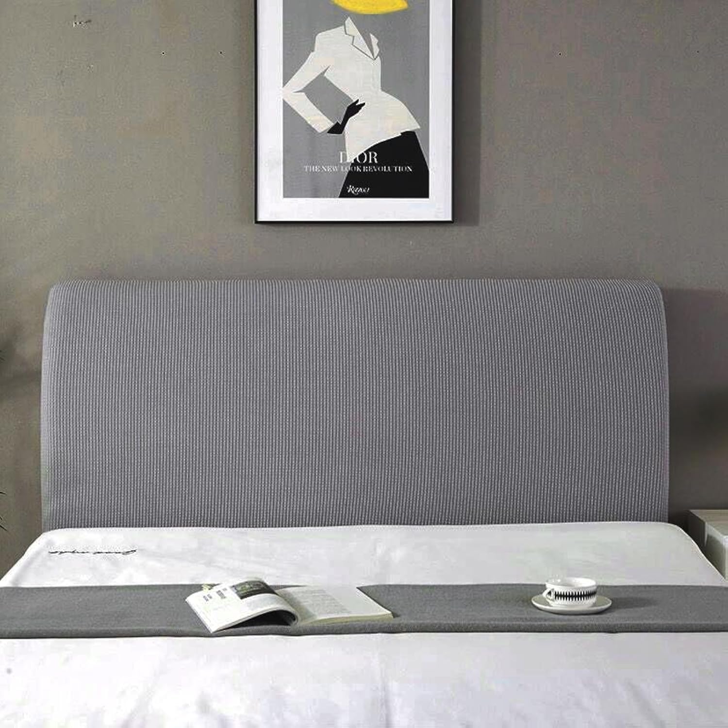 TourKing Bed Headboard Cover L60 Universal Dustproof All-inclusive Velvet Headboard Protection Cover for Bedroom Decor Square Jacquard Dustproof Protector Slipcover for Upholstered Headboard