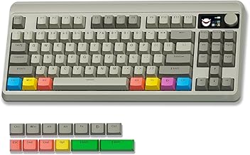 XVX Retro 75% Keyboard with TFT Smart Display&Knob, M87 Pro Bluetooth 5.1/2.4GHz/USB-C Wireless Mechanical Gaming Keyboard, Hot Swappable Custom Keyboard, Pre-lubed Switches, RGB Keyboard for Mac/Win