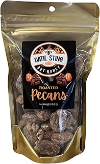 Datil Sting Hot Honey Roasted Pecans |No Artificial Flavors, Sweeteners, or Perservatives| (6.6 oz. Bag)
