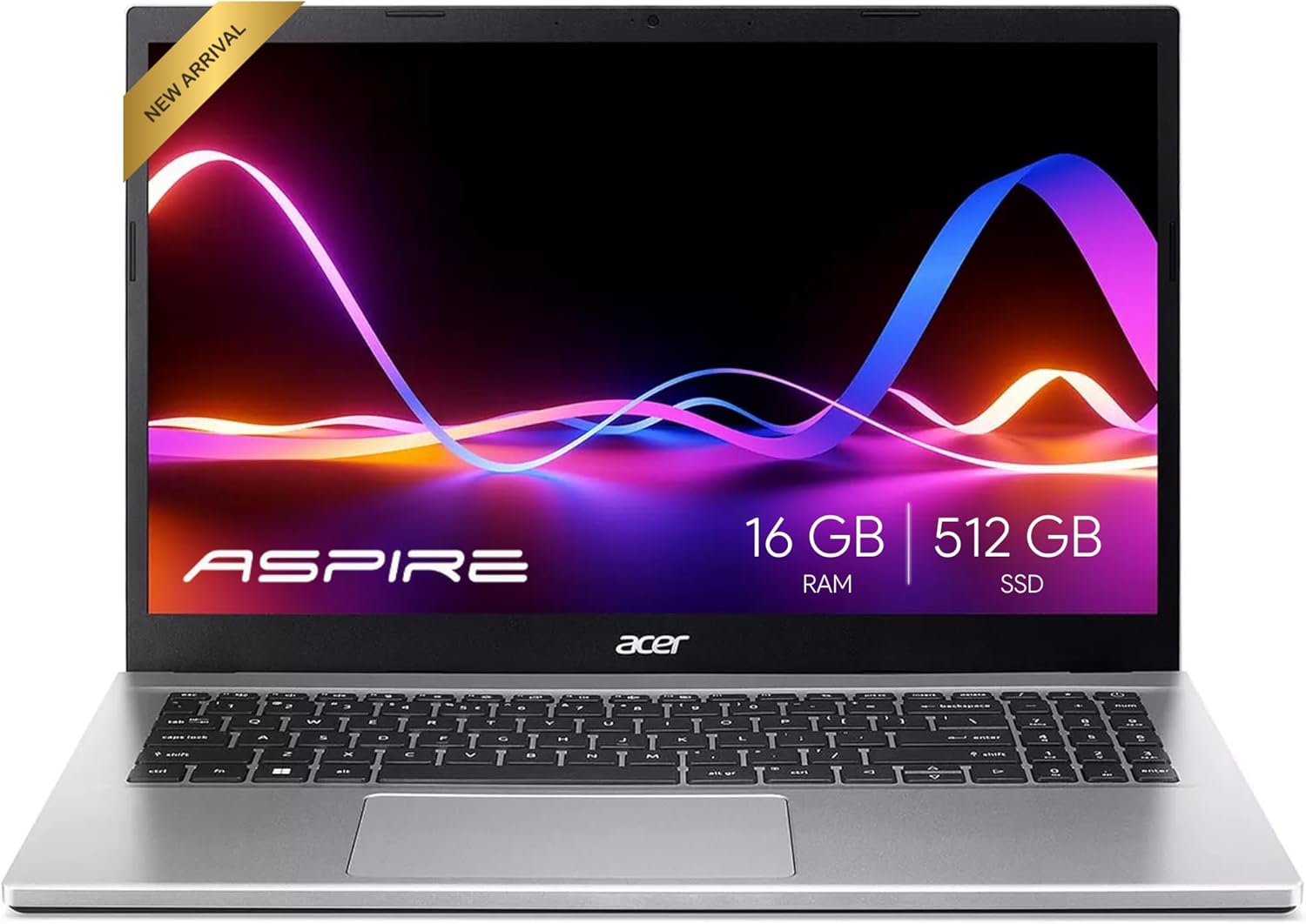 acer Aspire Premium Slim Laptop - 15.6" Full HD IPS 1080P Display - AMD Ryzen 3 7330U Quad-Core Processor - 16GB RAM - 512GB NVMe SSD - Webcam - Wi-Fi 6 - AI PC - Windows 11 Pro - No Mouse
