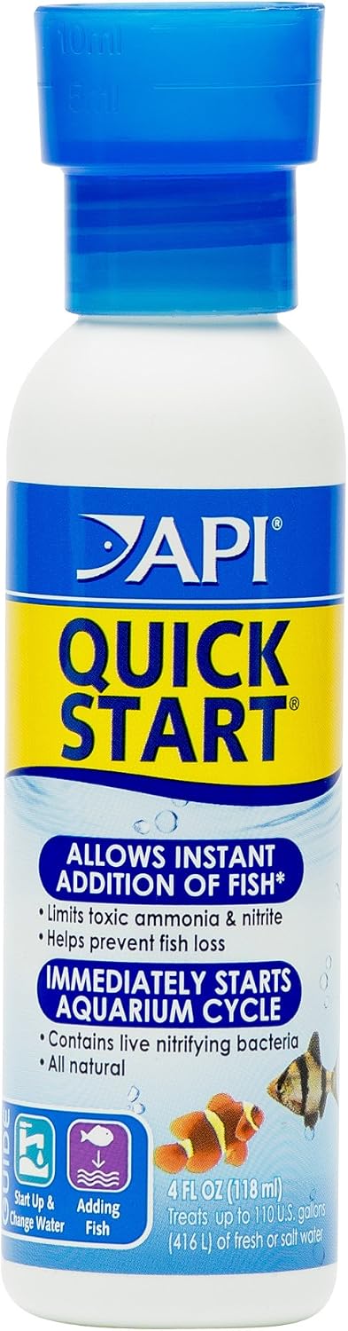 API Quick Start Freshwater and Saltwater Aquarium Nitrifying Bacteria 4-Ounce Bottle