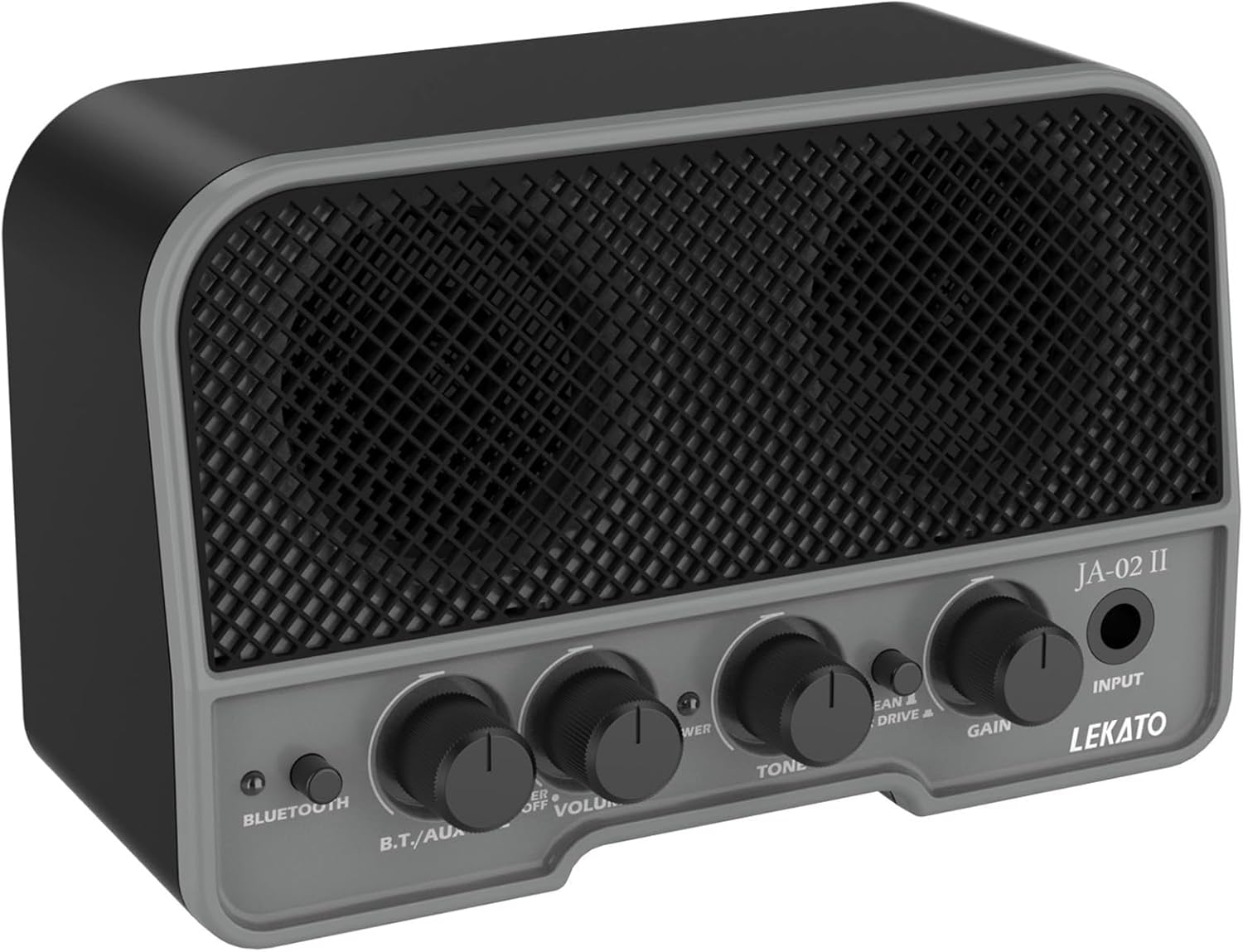 LEKATO Mini Guitar Amp Rechargeable Electric Guitar Amplifer 5W, Clean/Overdrive Channels,Portable Small Amp for Guitarist Practice,Black