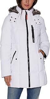 Nautica Women's Heavyweight Puffer Jacket with Faux Fur Lined Hood