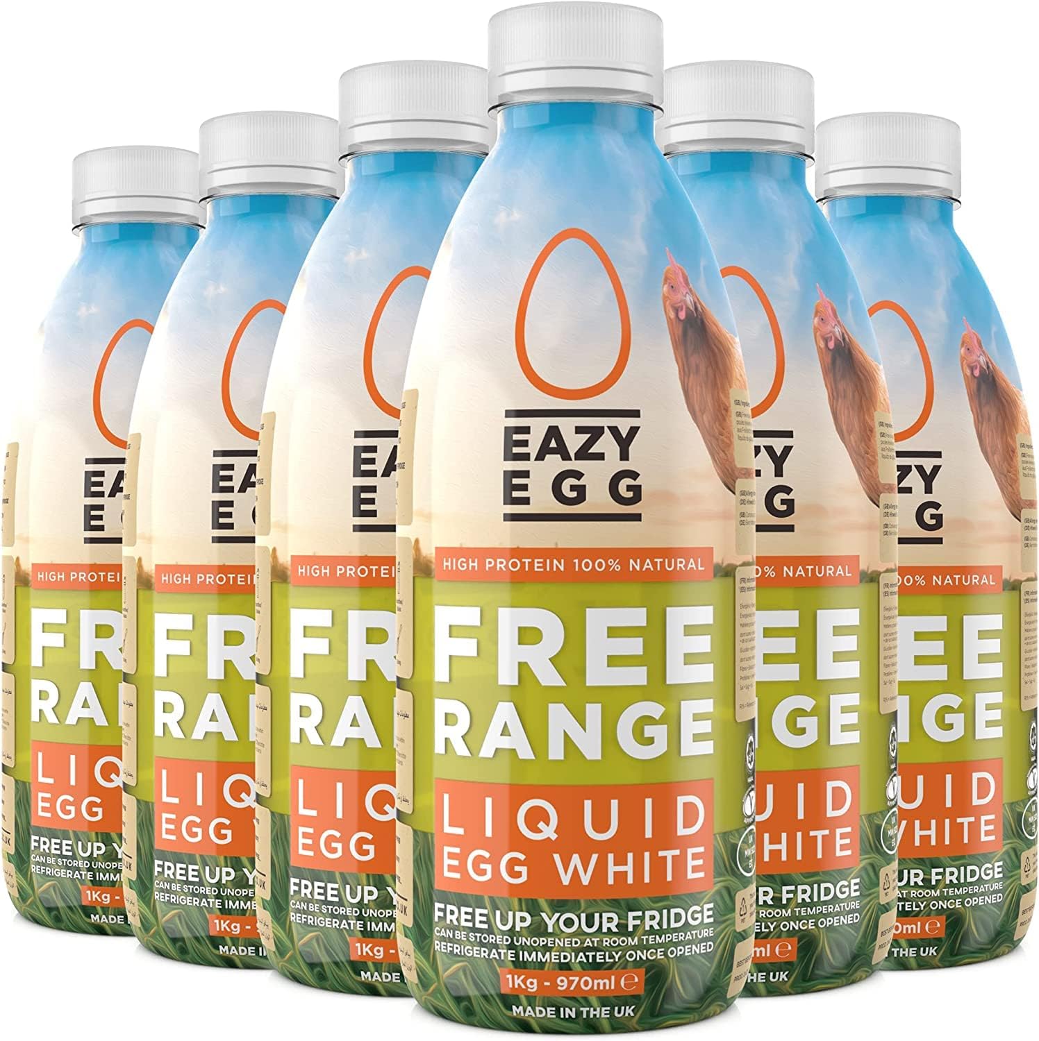 Eazy Egg UK Free range Liquid Egg Whites (12 x 970ml bottle)
