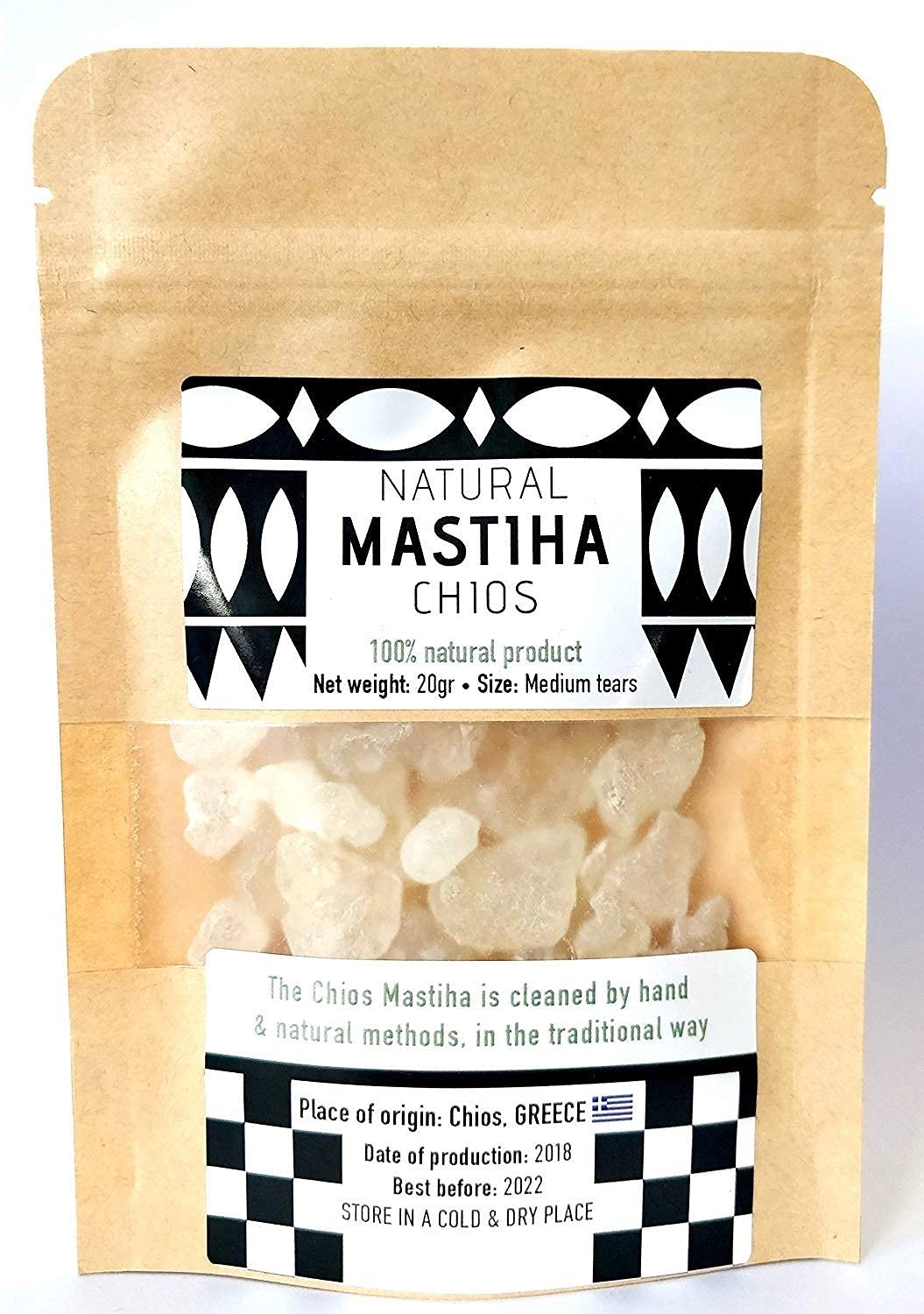 Chios Mastiha Tears Gum Greek 100% Natural Mastic Packs From Mastic Growers Fresh (20gr Medium Tears)