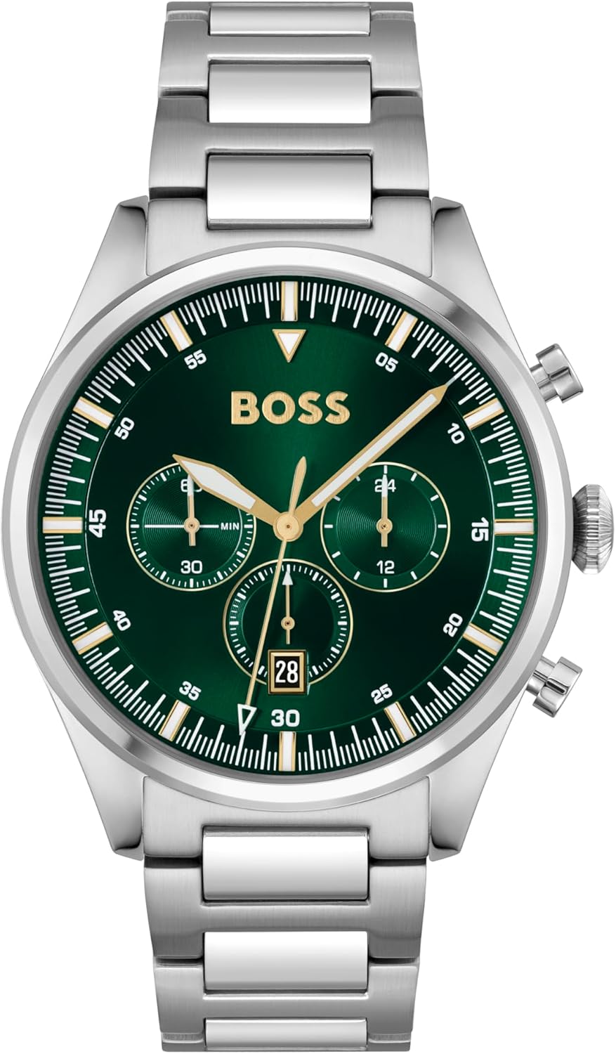 BOSS Chronograph Quartz Watch for Men Pioneer Collection with Silver Stainless Steel Bracelet - 1513868