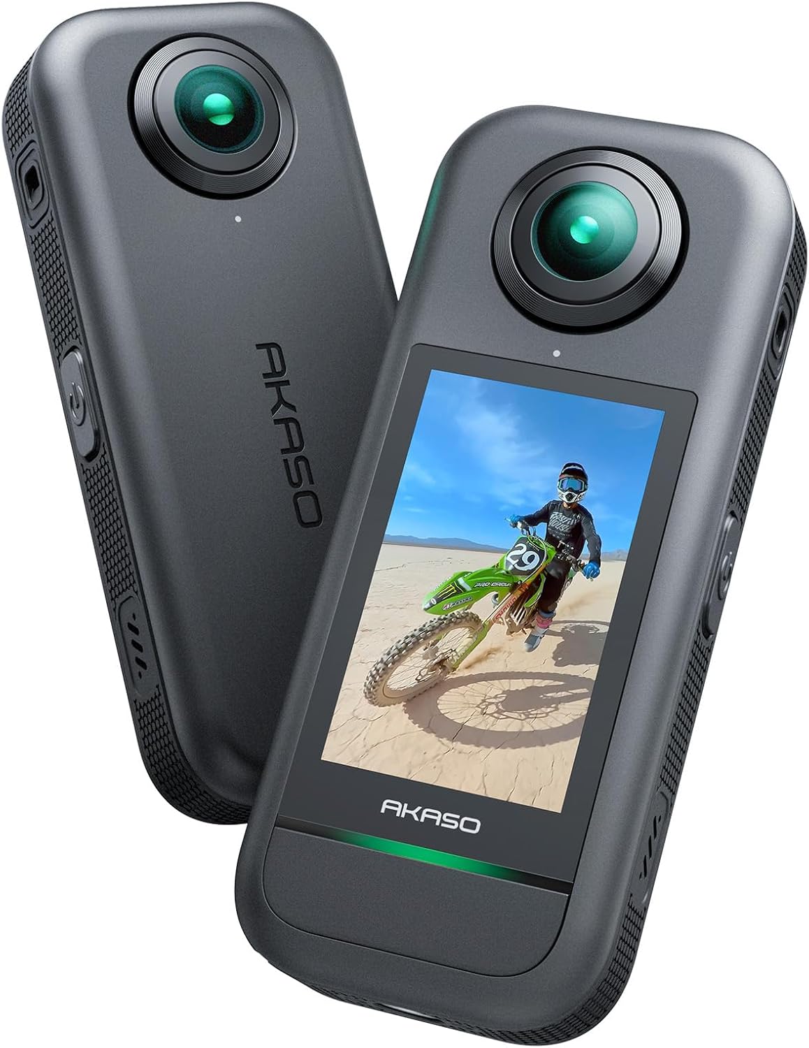 AKASO 360-360° Action Camera with 5.7K 360° Video, 72MP Photo, SuperSmooth Stabilization, 360° Horizon Lock, AI Tracking, Invisible Selfie Stick Effect, Touchscreen, Splash-Resistant