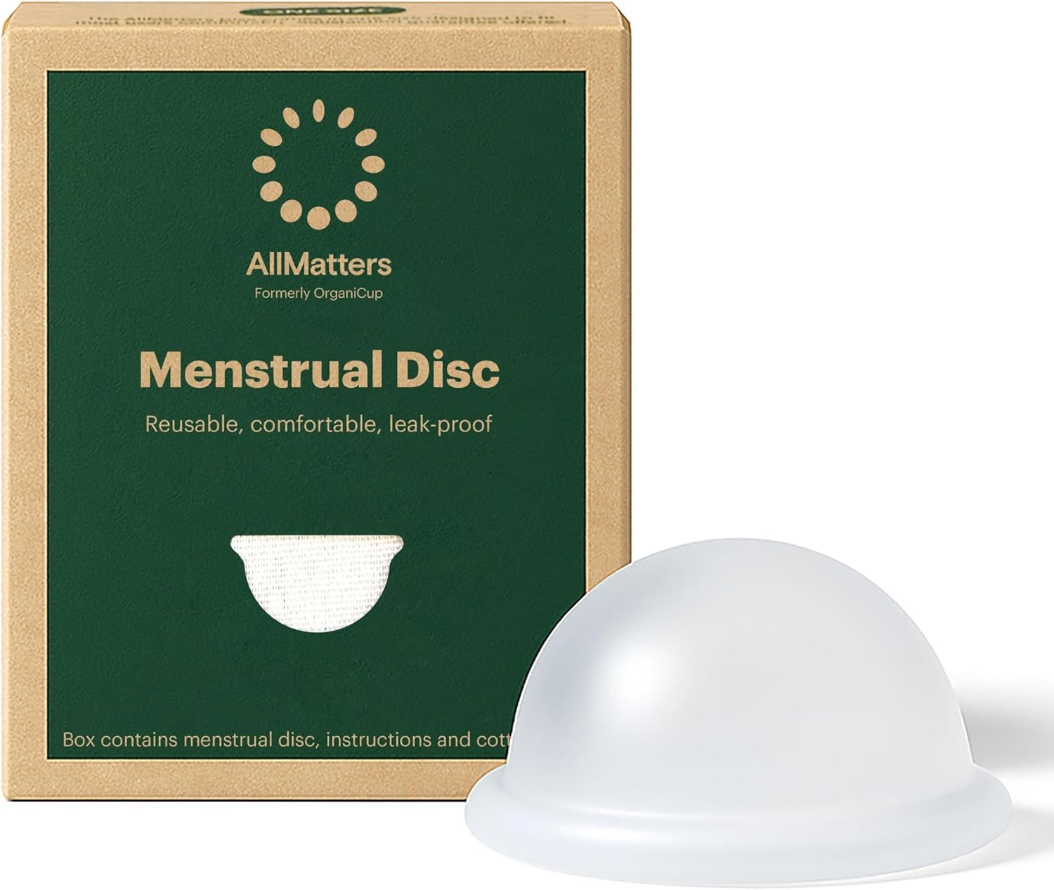 AllMatters (Formerly Organicup) Menstrual Disc. A Reusable and Comfortable Alternative to Single-Use Period Products. Holds 6 Tampons Worth. 100% Soft Medical Grade Silicone