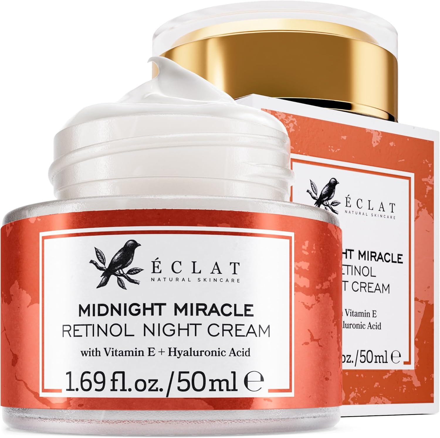 Retinol Night Cream - 2.5% Retinol with 2.5% Hyaluronic Acid - Retinol Face Moisturizer to Boosts Elasticity and Hydration, Firming Anti Wrinkle Cream, Anti Aging Face Cream, Skin Care Facial Cream