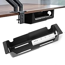 Cable Management Tray for Under Desk, Extendable 14-20 Inches, Screw or Adhesive Installation, Accessible Wire Routing, Cable Management Under Desk, Cord Management Organizer