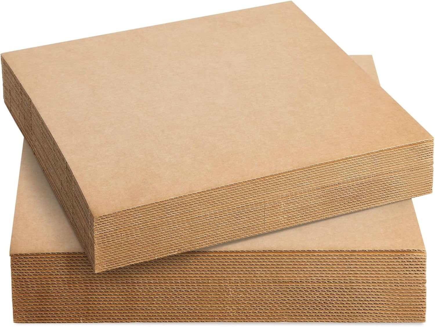 Corrugated Cardboard Sheets, 24-Pack Bulk Flat Square Inserts for Packing, Mailing, Crafts, 30.5 x 30.5 cm