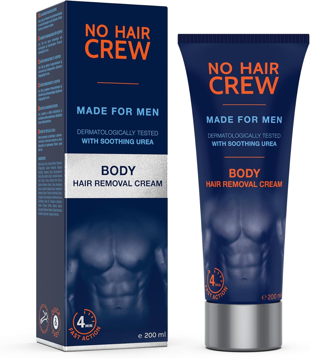 NO HAIR CREW Body Hair Removal Cream – Depilatory Cream. Made for Men, 200 ml