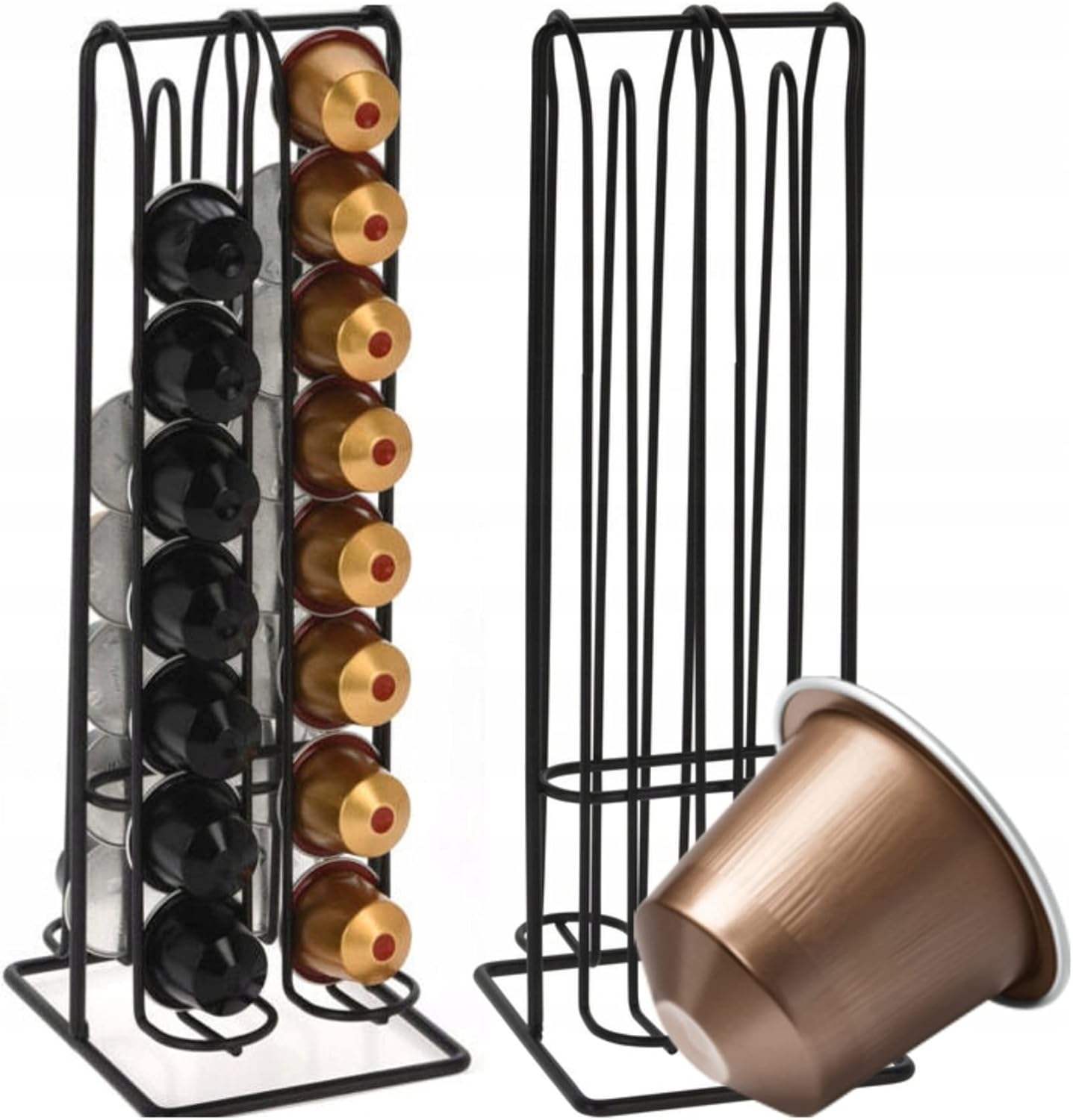 GEEZY Coffee Capsules Holder Kitchen Organizer for 32 Nespresso Pods Capsules Rack Organizer for Coffee Pads