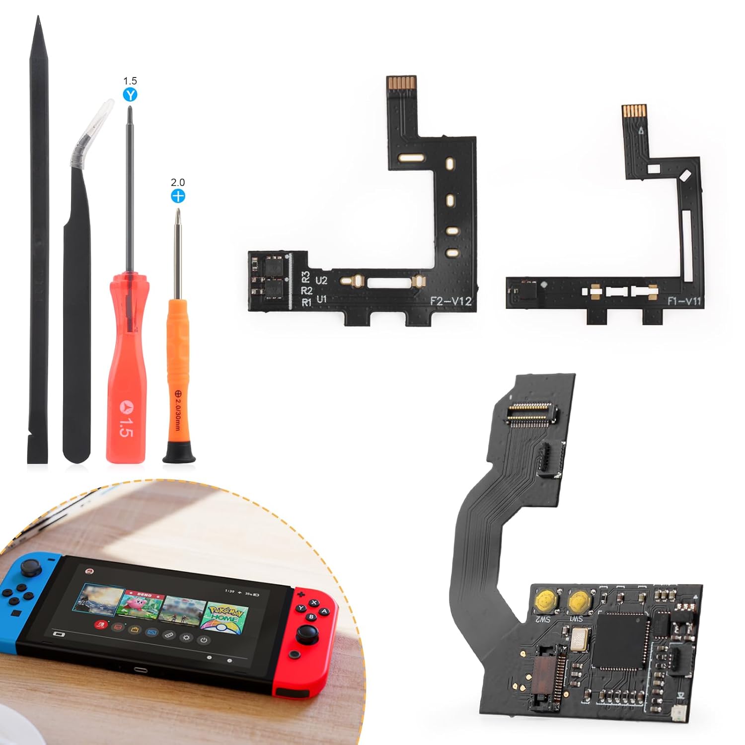 RongZy Game Console CPU Cable for RP2040 Switch Repair Core Chip Replacement for Nintendo Switch Game Console CPU Flexible Cable with Repair Tools