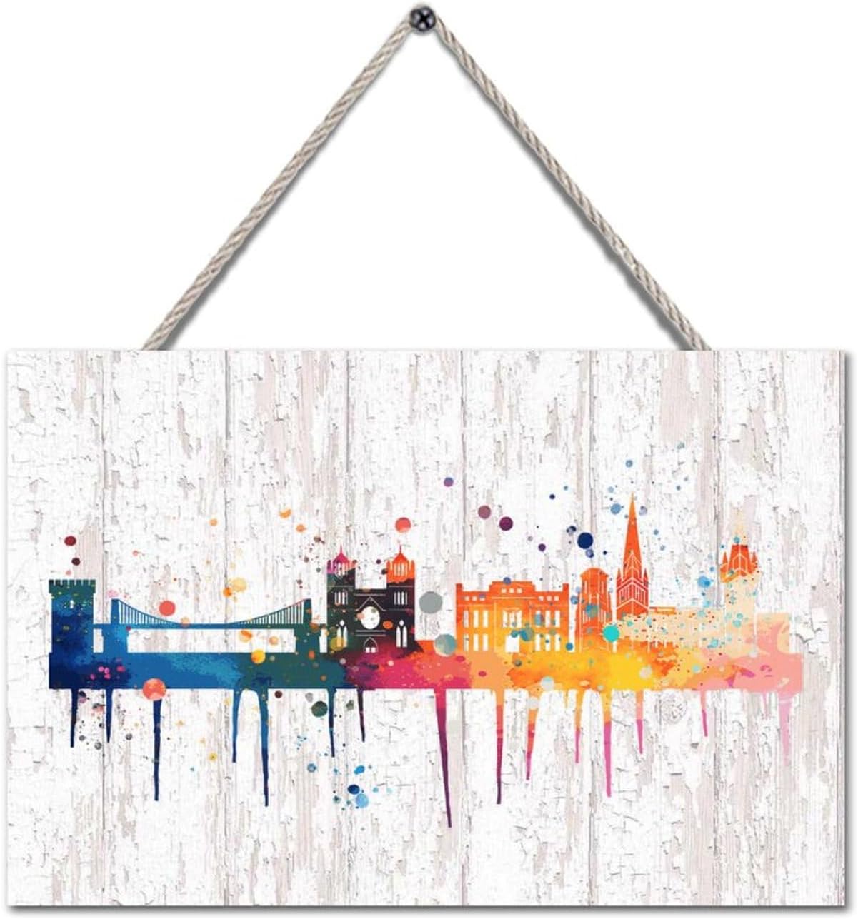 United Kingdom Bristol 6x10in Wood Sign Custom Wooden Plaque Sign Bristol Wooden Wall Art for Farmhouse Porch Living Room Garden Yard Coffee Bar Bedroom Decor