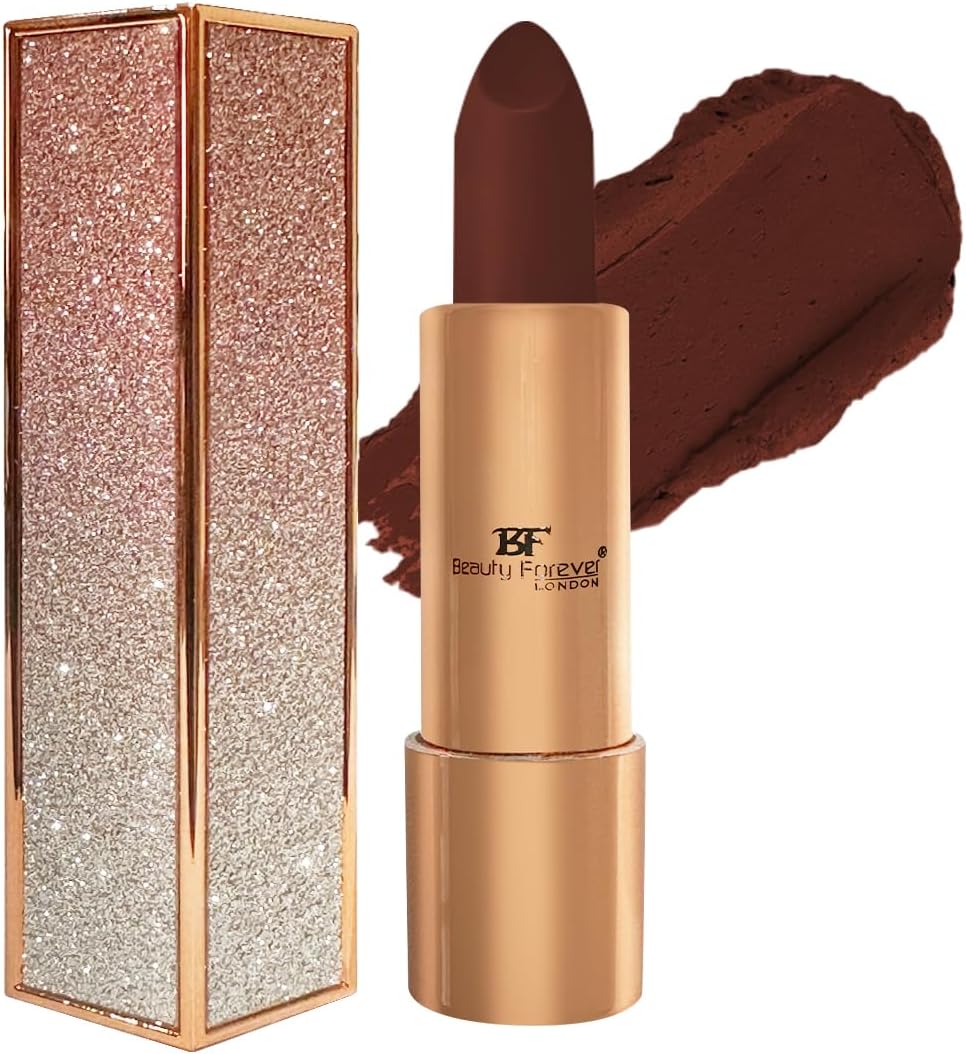 Beauty Forever Semi Matte Lipstick with Vitamin E, Plumping and Long Lasting, 3.6gms (591 Coco Brown)