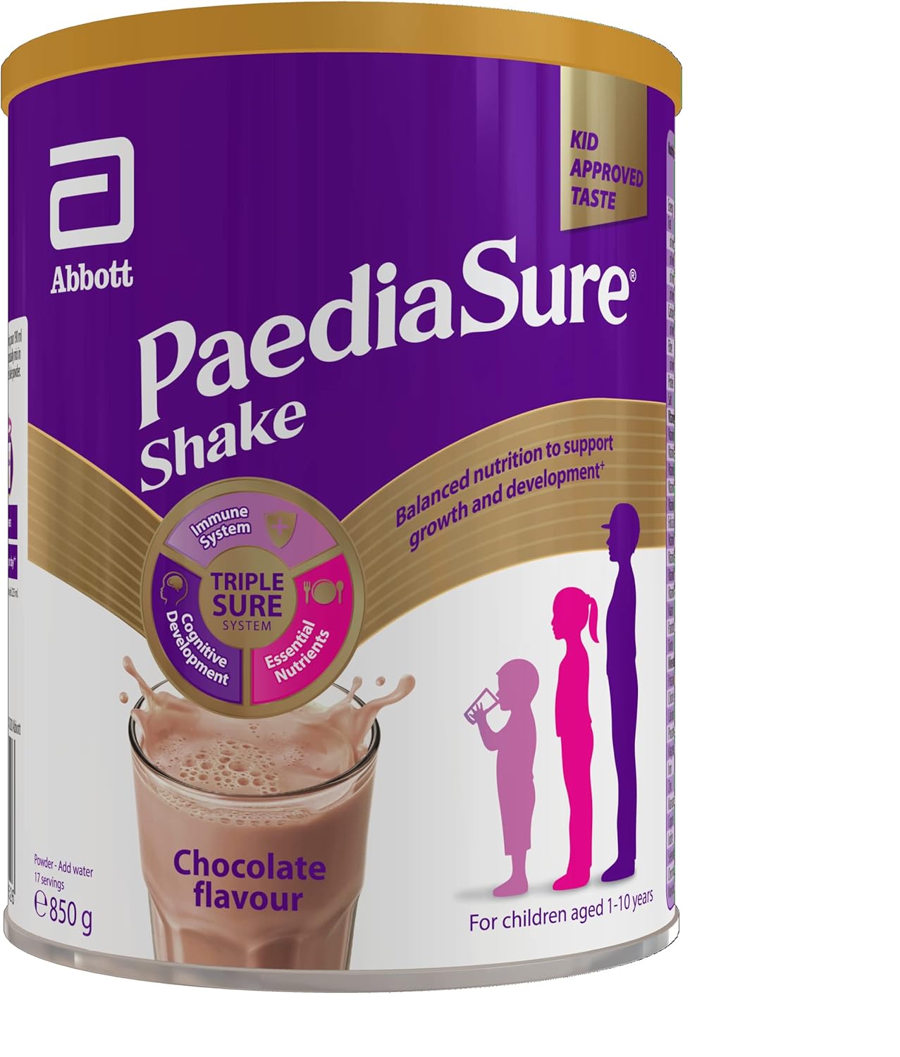 PaediaSure Shake – Chocolate Flavour – 850g – Balanced Nutritional Supplement Drink – Multivitamin for Kids – With Protein, Carbohydrates & Minerals – Supports Growth & Development – Vegetarian