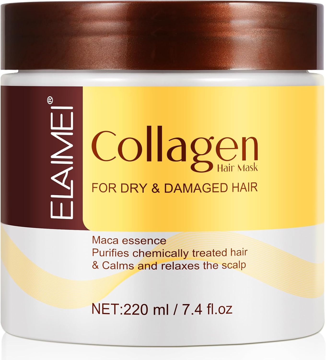 Collagen Hair Mask, Argan Oil Hair Mask Essence for Dry & Damaged Hair, Hydrating, Smooths and Nourishes, Deep Repair Hair Conditioner Mask for All Hair Types, 220ml