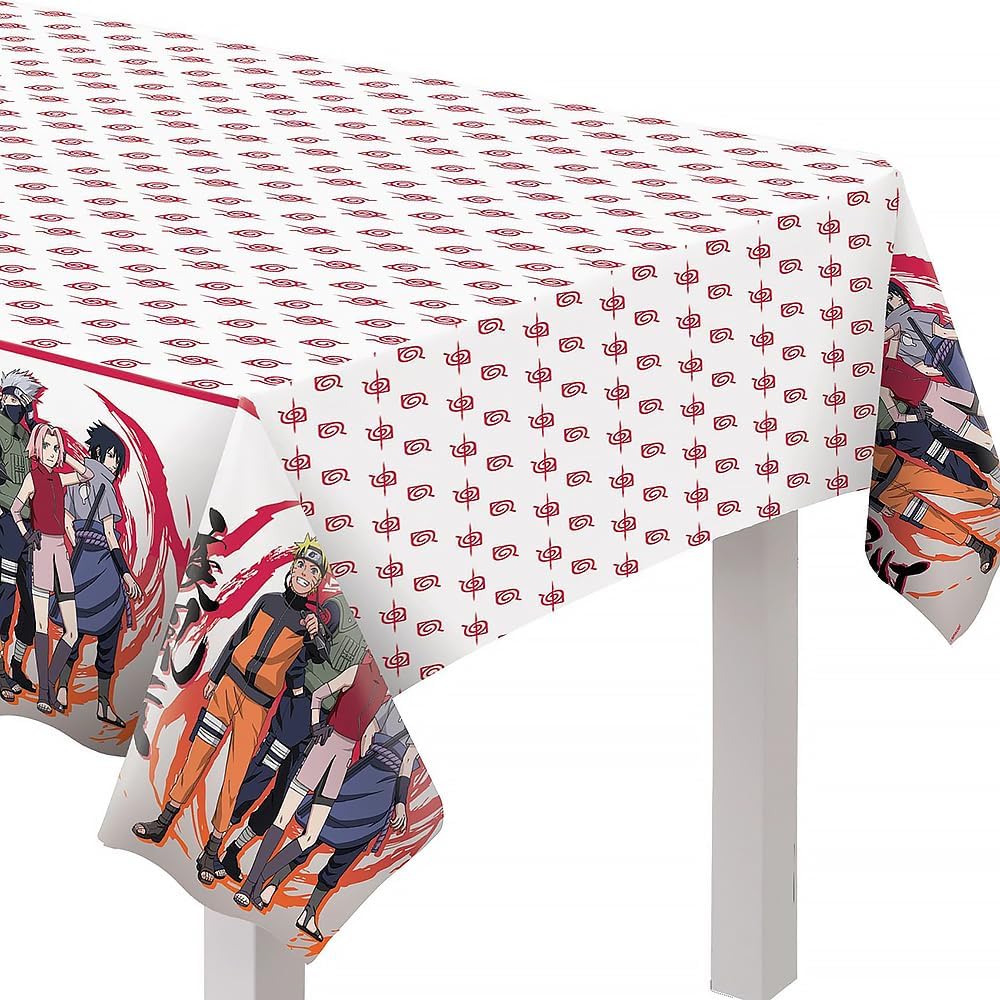 Amscan Multicolor Naruto Plastic Table Cover (54" x 96") Pack of 1 - Perfect for Birthdays & Kids' Parties