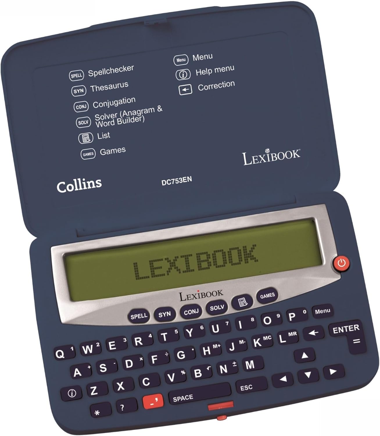 LEXiBOOK - Collins Electronic Pocket Spellchecker with Battery, Blue/White, DC753EN