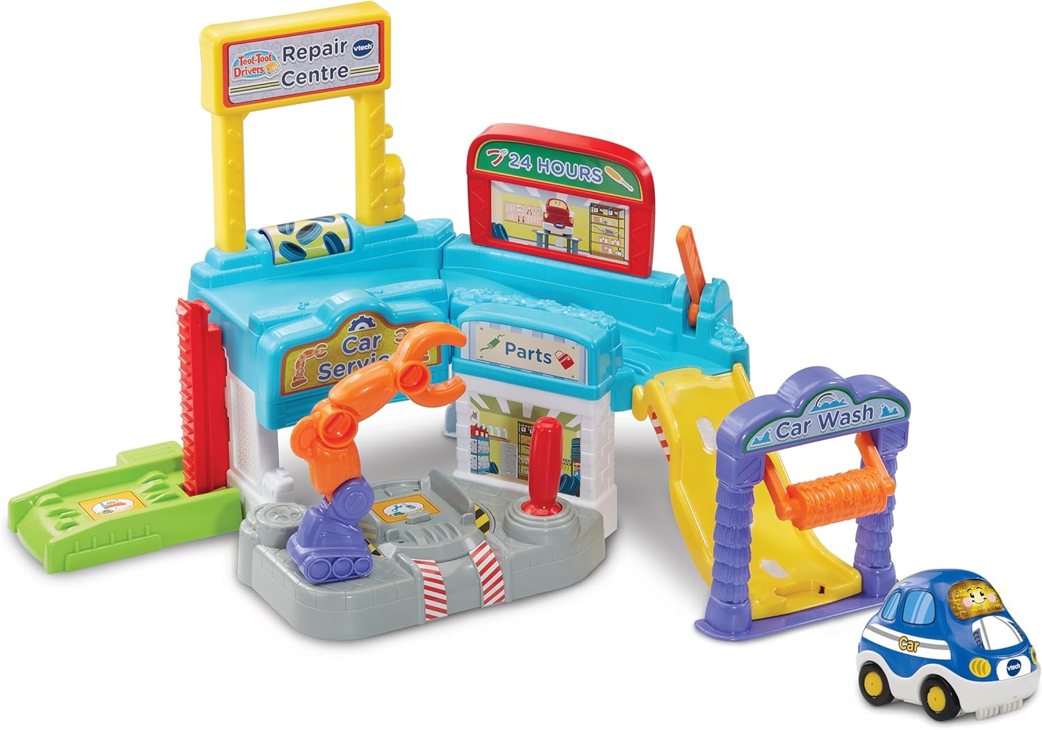 VTech Toot-Toot Drivers Repair Centre, Car Play Sets, Vehicle Tracks for Kids with Fun Lights, Phrases and Songs, Gift for Boys & Girls Ages 1, 2, 3, 4+ Years, English Version