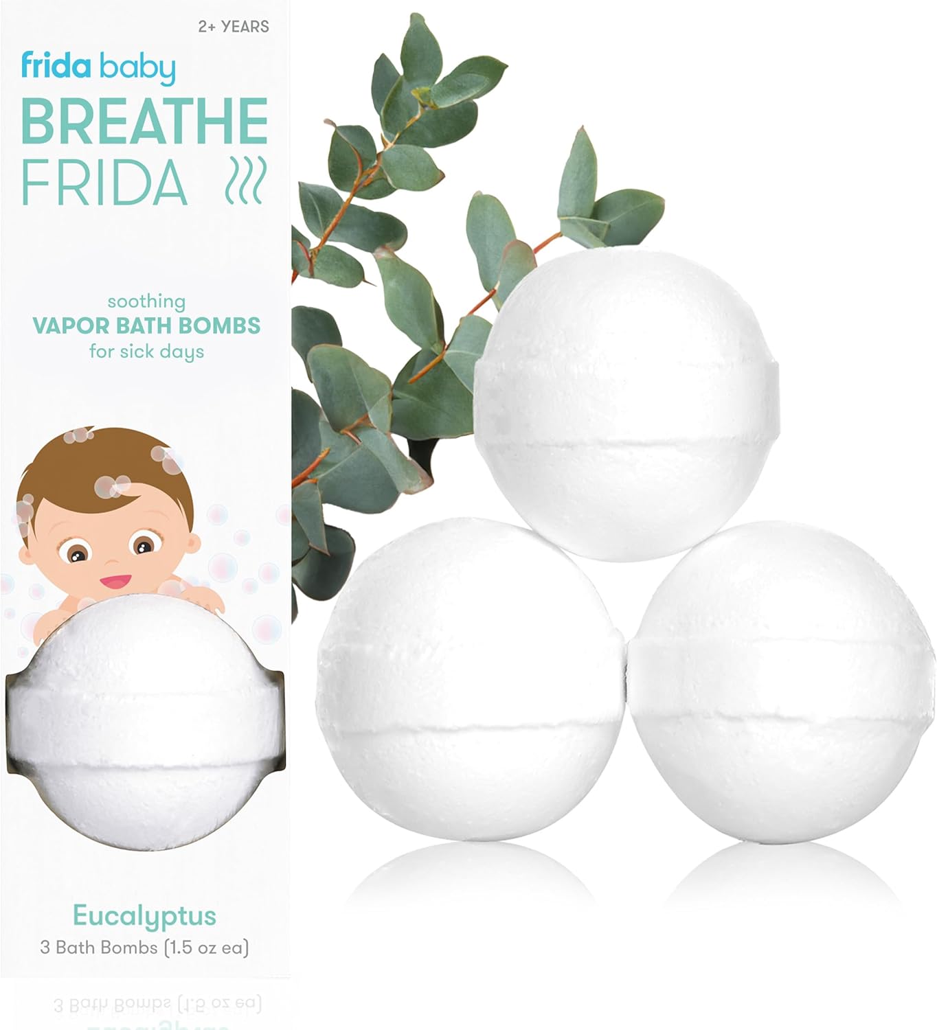 Frida Baby Nasal Strips Snoring, Anti Snoring Nasal Strips Bath Bombs (3 Count) with Eucalyptus Scent