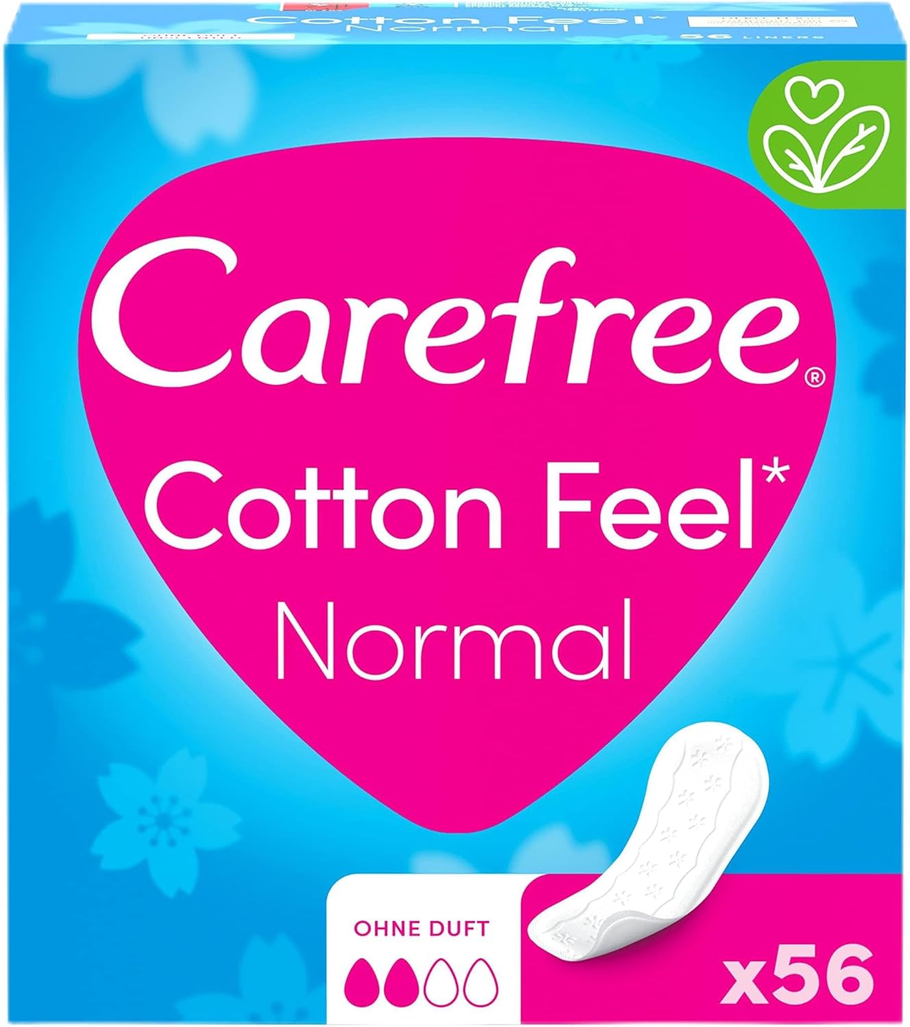 Carefree Cotton Unscented Pantyliners, X5 Packs = 280 Pantyliners