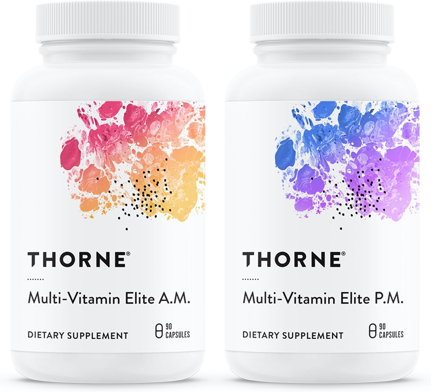 THORNE Multi-Vitamin Elite - Daily Nutritional Supplement - AM Formula Supports Cellular Energy Production and PM Formula Supports Restful Sleep* - Gluten-Free, Dairy-Free - 180 Capsules - 30 Servings