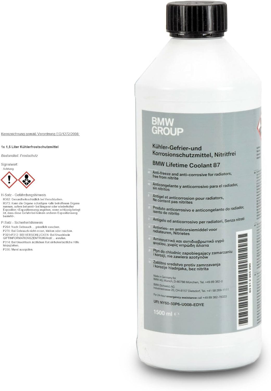 BMW Radiator Coolant Anti-Freeze Anti-Corrosion 1500ml 83515A6CDD7 New Genuine