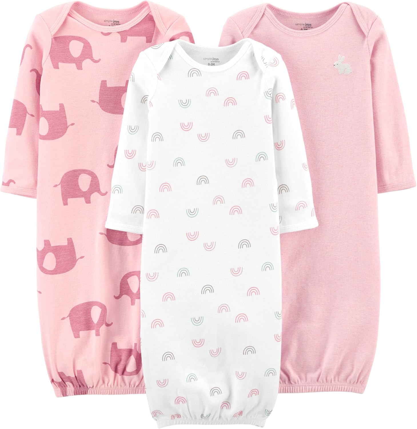 Simple Joys by Carter's baby-girls 3-pack Cotton Sleeper Gown