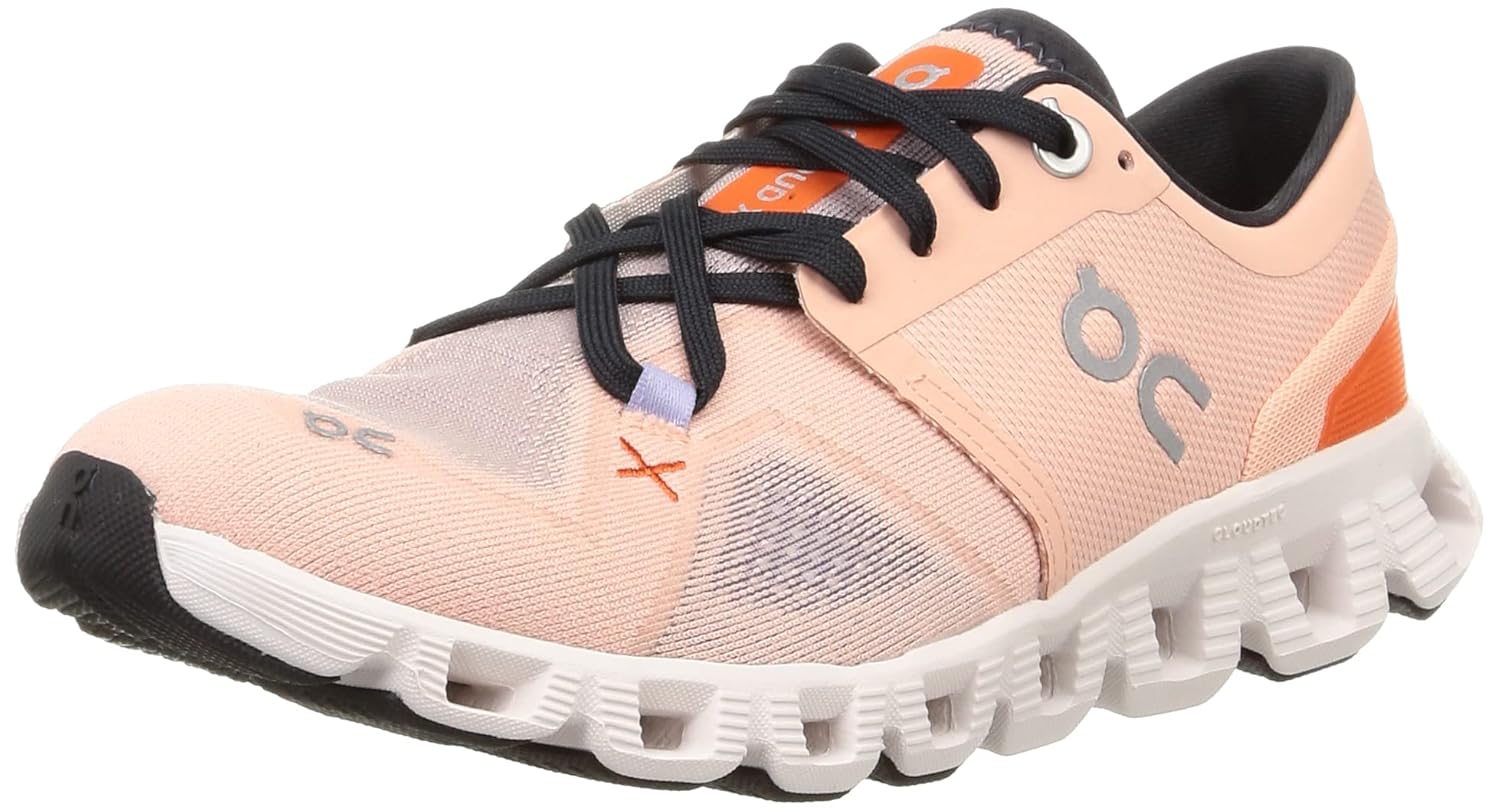 On Women's Cloud X 3 Sneakers, Rose/Sand, Pink, 8.5 Medium US