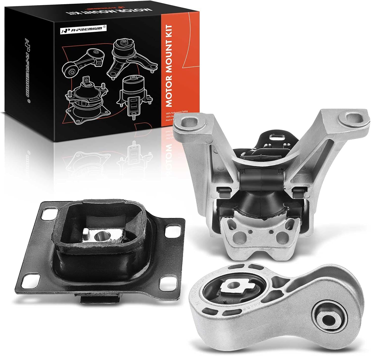 A-Premium 3PCS Engine Motor Mount Transmission Mount and Torque Strut Mount Kit Compatible with Ford Focus 2008 2009 2010 2011, Automatic Transmission, Replace# 8S4Z6068A, 5S4Z6038CB