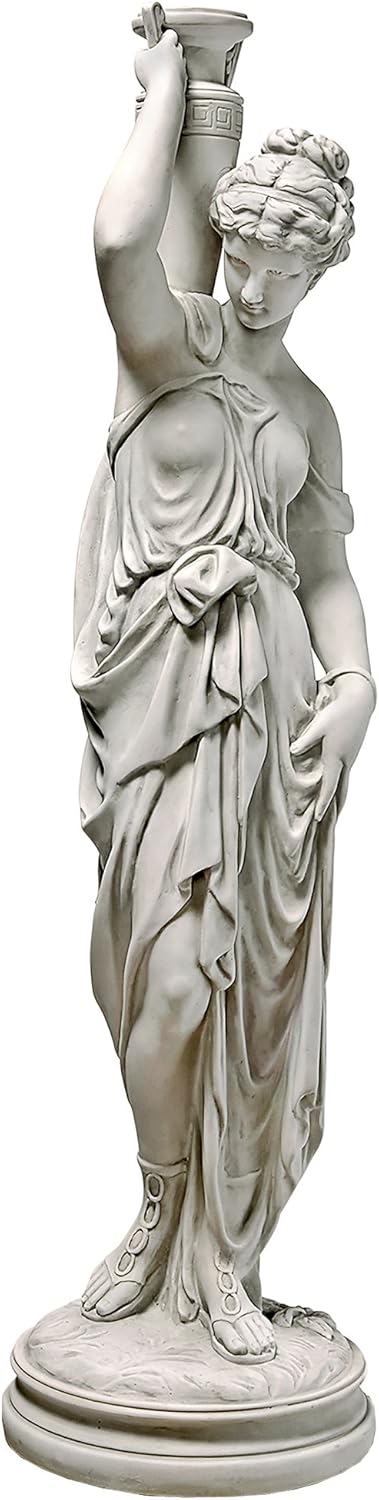 Design Toscano Dione the Divine Greek Water Woman Indoor/Outdoor Garden Statue, Grande, 38 inches tall, Cast Stone Resin, Antique Stone Finish