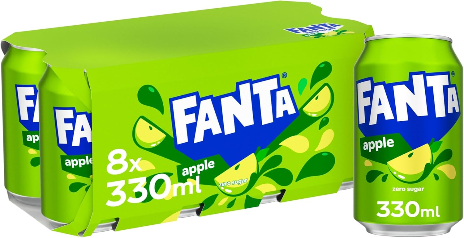 Fanta Apple Zero Can, 8 x 330ml