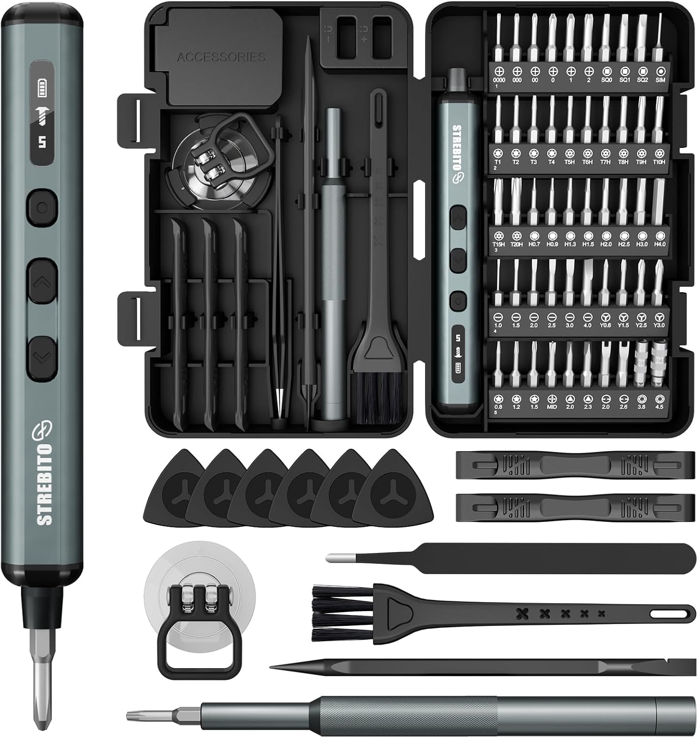 STREBITO Mini Electric Screwdriver, 67 in 1 Electric Screwdriver Tool kit