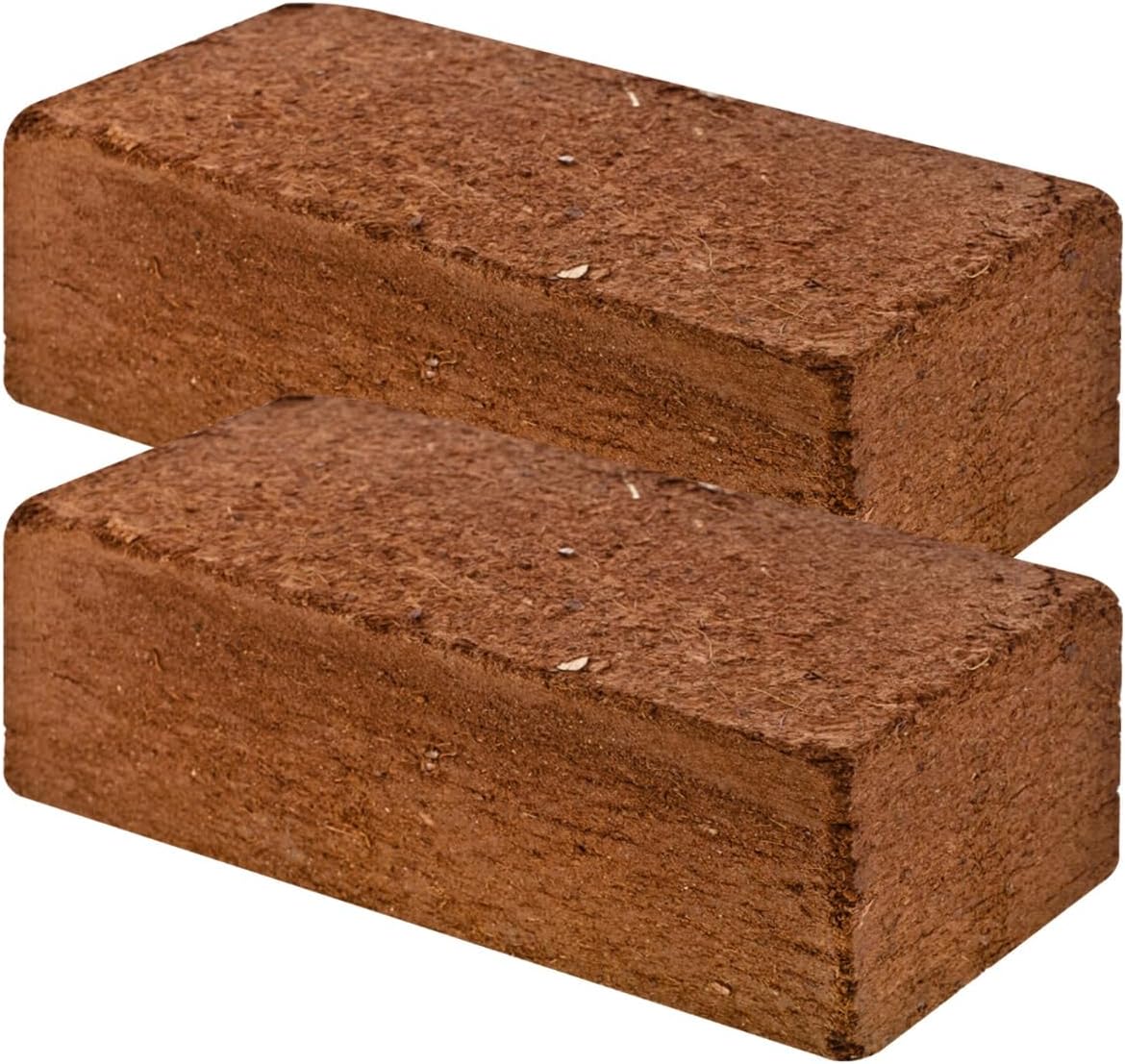 Premium Coconut Coir Bricks | 2 Bricks / 650 Grams Each / 1.5 Pounds Each | Compressed Growing Medium | Perfect As Hydroponics Garden Soil | 100% Organic and Eco-Friendly | Great Seed Bed