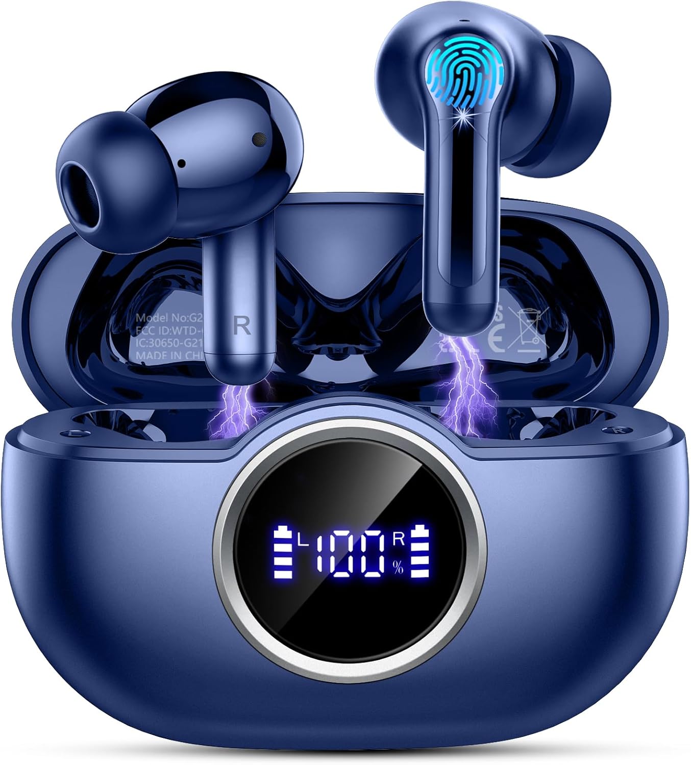 Wireless Earbuds, Bluetooth 5.4 Headphones in Ear with 4 ENC Ear Buds, 2025 New Wireless Headphones Noise Cancelling Mic, HiFi Stereo Bluetooth Earphone 36H Playtime, IP7 Waterproof Lightweight/USB-C