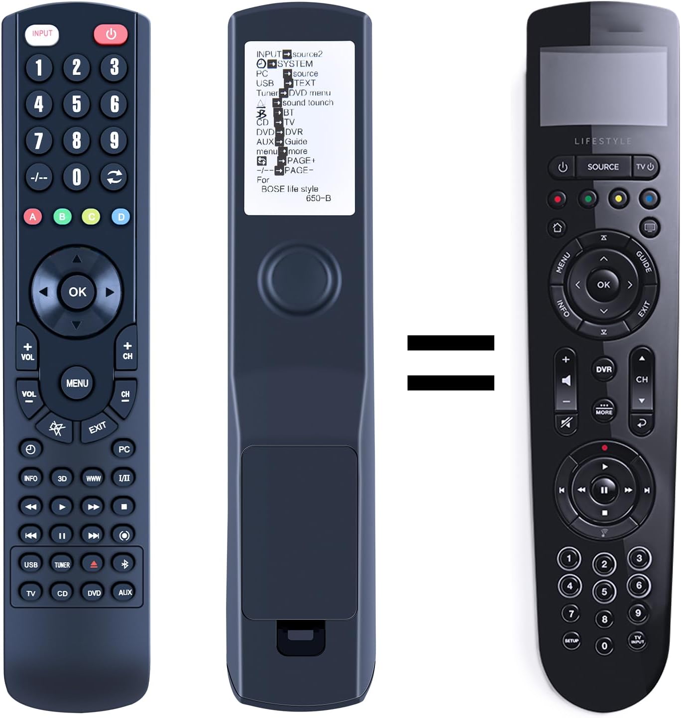 Replacement Remote Control for Bose Lifestyle 650/600/550 Media Center 743877-0010